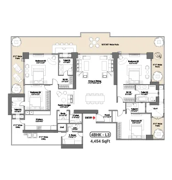 4 BHK Unit 2 Floor Plan