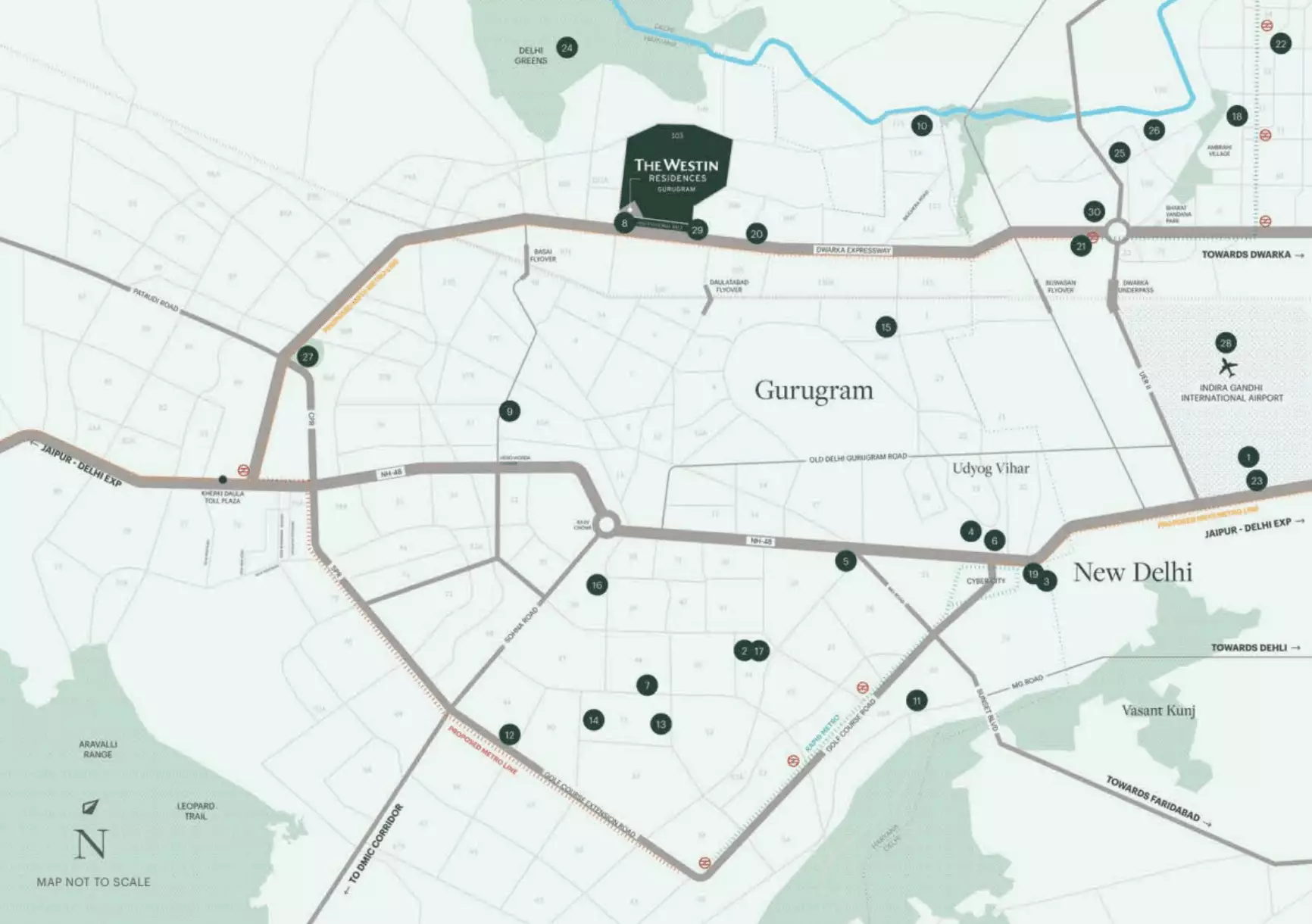 Whiteland Westin Residences Location & Connectivity Sector 103 Gurgaon